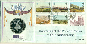 Англия, 1994, Медаль Принц Уэльский, + 6 марок на КПД Англия, 1994, Медаль Принц Уэльский, + 6 марок на КПД